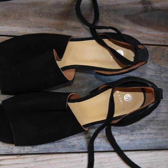 HUDSON LONDON Black Suede Metta City Wrap Heels Sandals NEW EU 37 US 6.5 - Picture 3 of 12